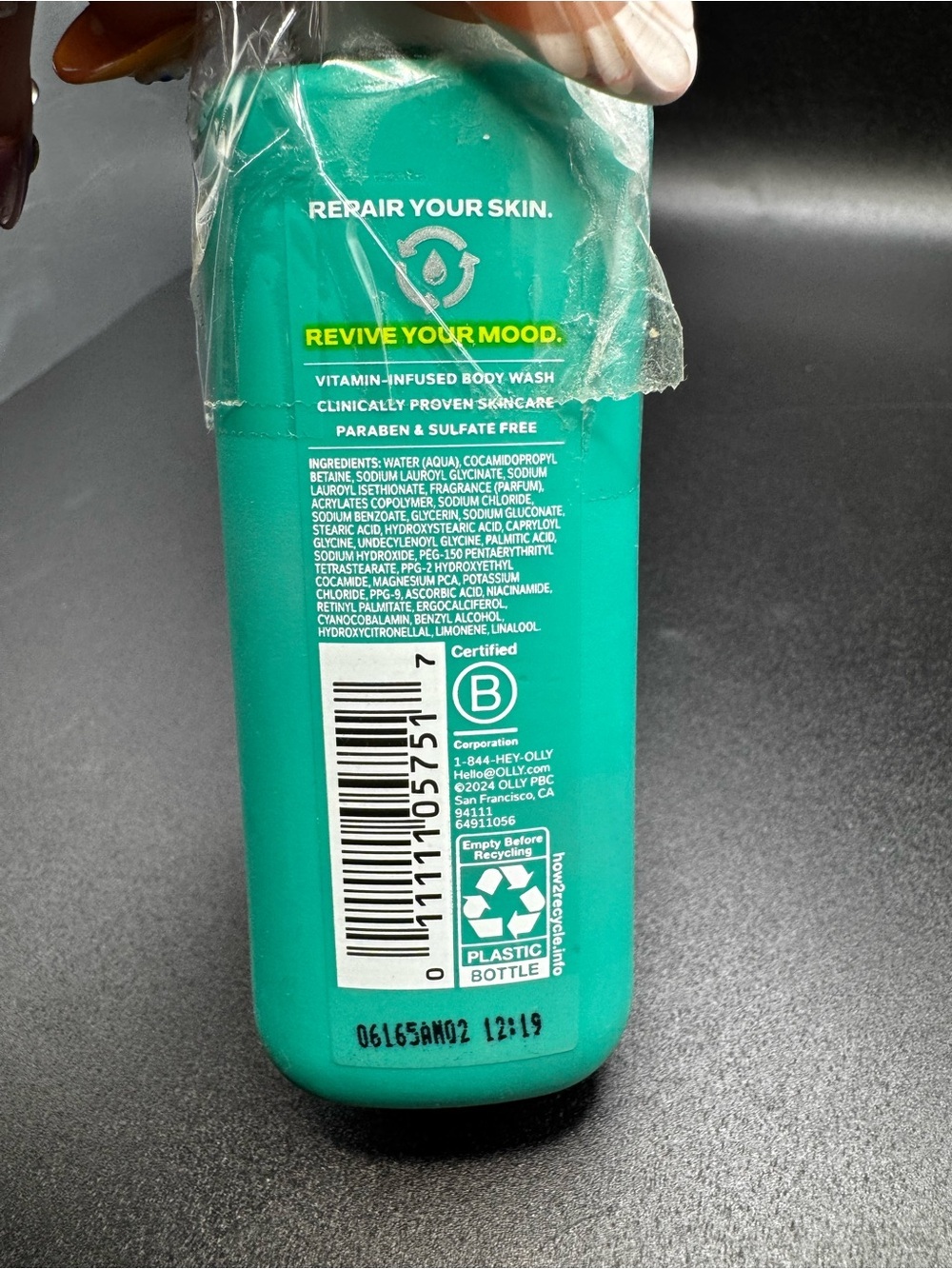 5/$25 NWT Olly Travel Size Revive Mood + Skin Body Wash 3oz - Picture 4 of 4